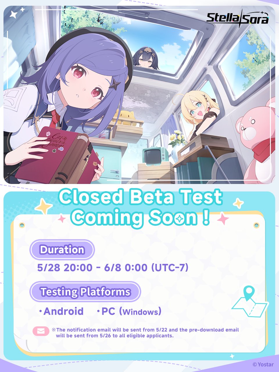 Email notification example for Stella Sora beta selection